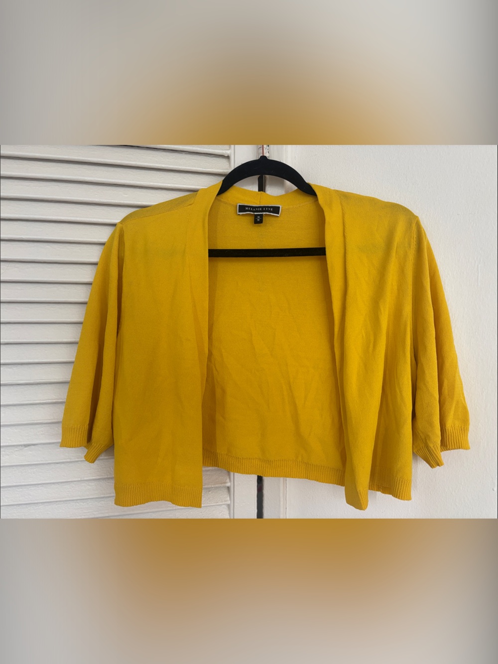 Cropped Open-Front Yellow Women's Cardigan